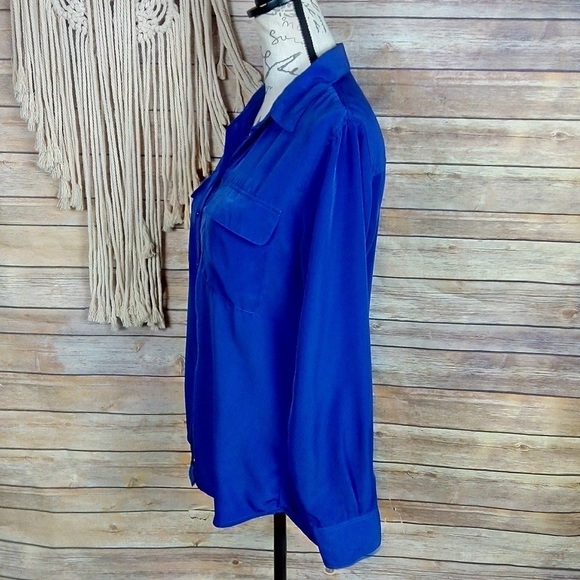 Revolve | Central Park West Cobalt Button Up Shirt - Picture 5 of 9